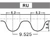 Courroie crantée Timing Belt:RF7J-12-205